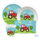 Kindergeschirr 4 teilig Traktor rot