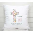 Kommunion | Taufe | Blumenkreuz | Geschenk für Kinder | Kissen personalisiert