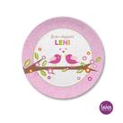 Kinderteller flach Schmetterling pink