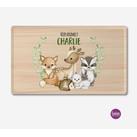 Hier krümelt - personalisiertes Brettchen für Kinder, Holzoptik