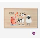 Hier krümelt - personalisiertes Brettchen für Kinder, Holzoptik