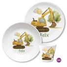 Bagger Bauarbeiter Kindergeschirr Set 