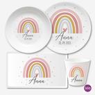 Regenbogen - Kindergeschirr Set mit Namen 