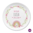 Geburtsteller mit Namen und Geburtsdatum, Regenbogen