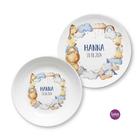 Kinderteller Wolken Tiere personalisiert