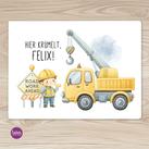 Bagger Baustelle Tischset, Platzdeckchen