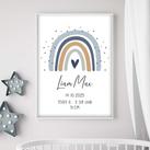 Personalisiertes Baby Poster | "Regenbogen"