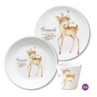 Kindergeschirrset Reh Blüten