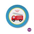 Kinderteller flach "Feuerwehr", blau