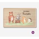 Hier krümelt - personalisiertes Brettchen für Kinder, Holzoptik