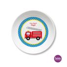 Melaminteller tief/Schale Feuerwehr blau