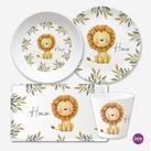 Kindergeschirr mit Namen personalisiert, Löwe