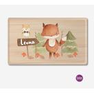 Hier krümelt - personalisiertes Brettchen für Kinder, Holzoptik