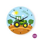 Personalisierte Kinderzimmeruhr - Traktor
