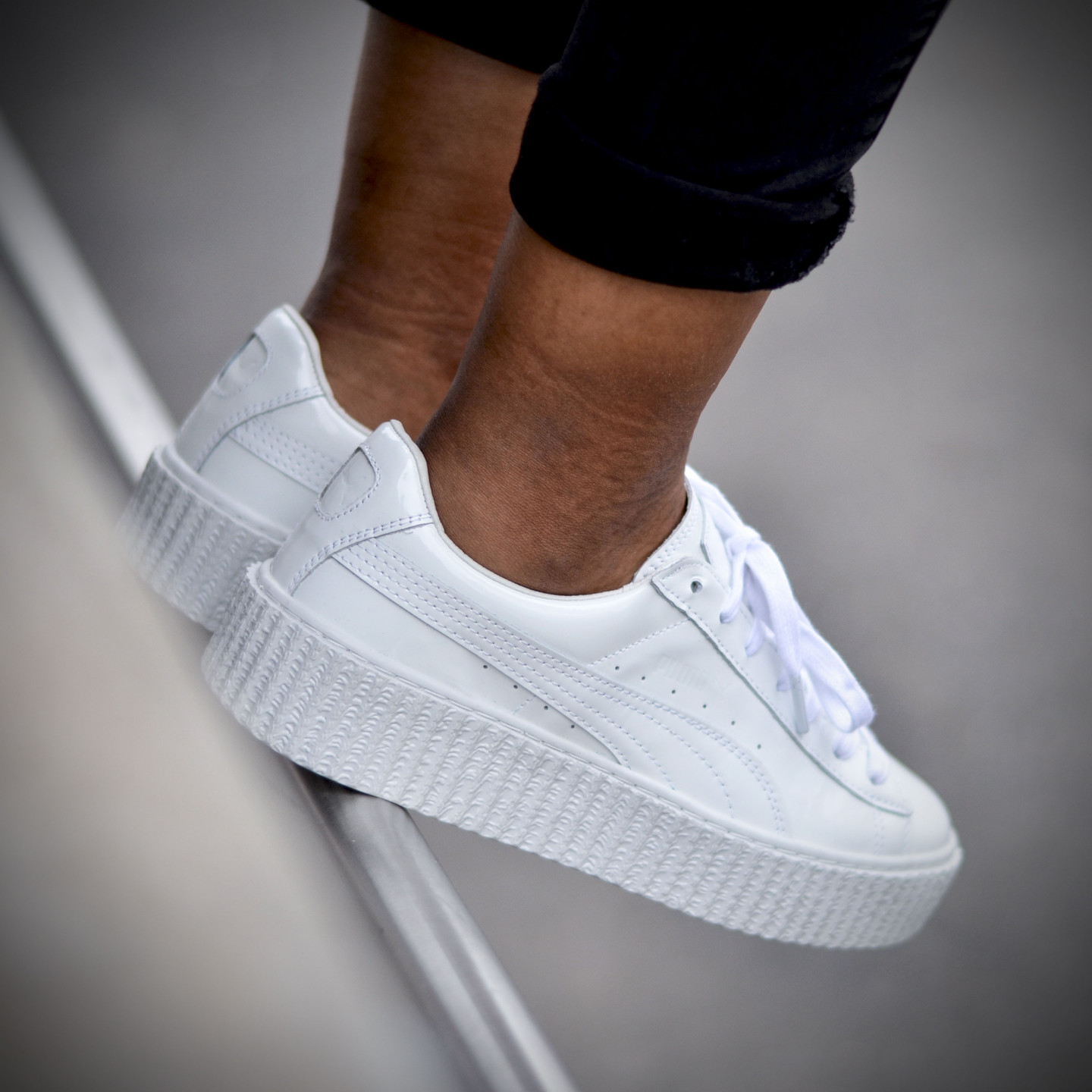 Puma Rihanna Basket Creepers Glo Triple White 362269 01-38.5