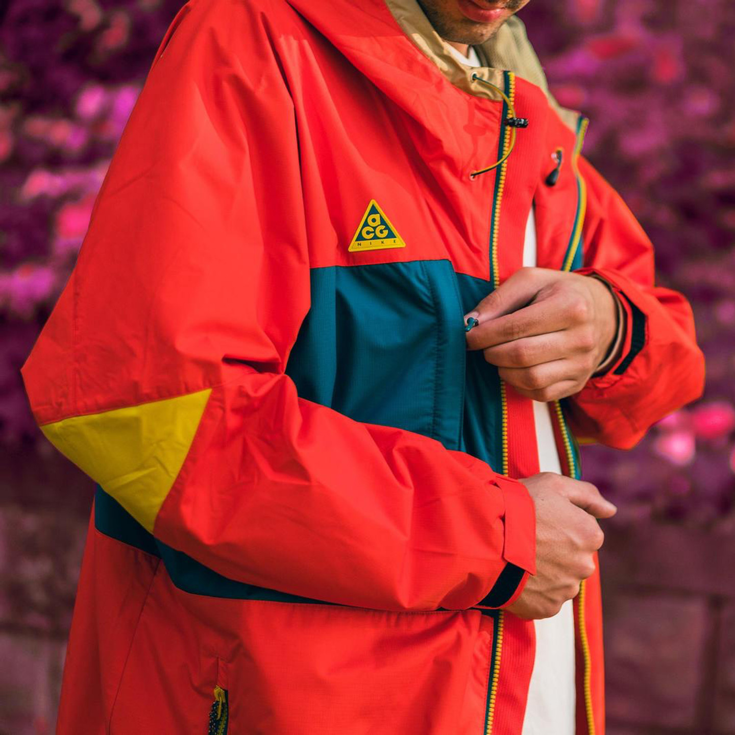 Nike ACG Sportswear Anorak Habanero Red / Geode Teal / Parachute Beige / Bright Citron AQ2294-634-XL