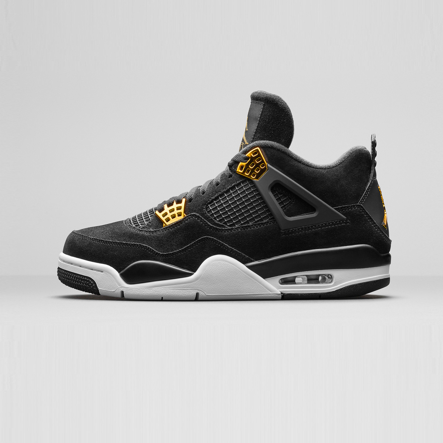 Jordan Air Jordan 4 Retro GS 'Royalty' Black / Metallic Gold / White 408452-032-38.5