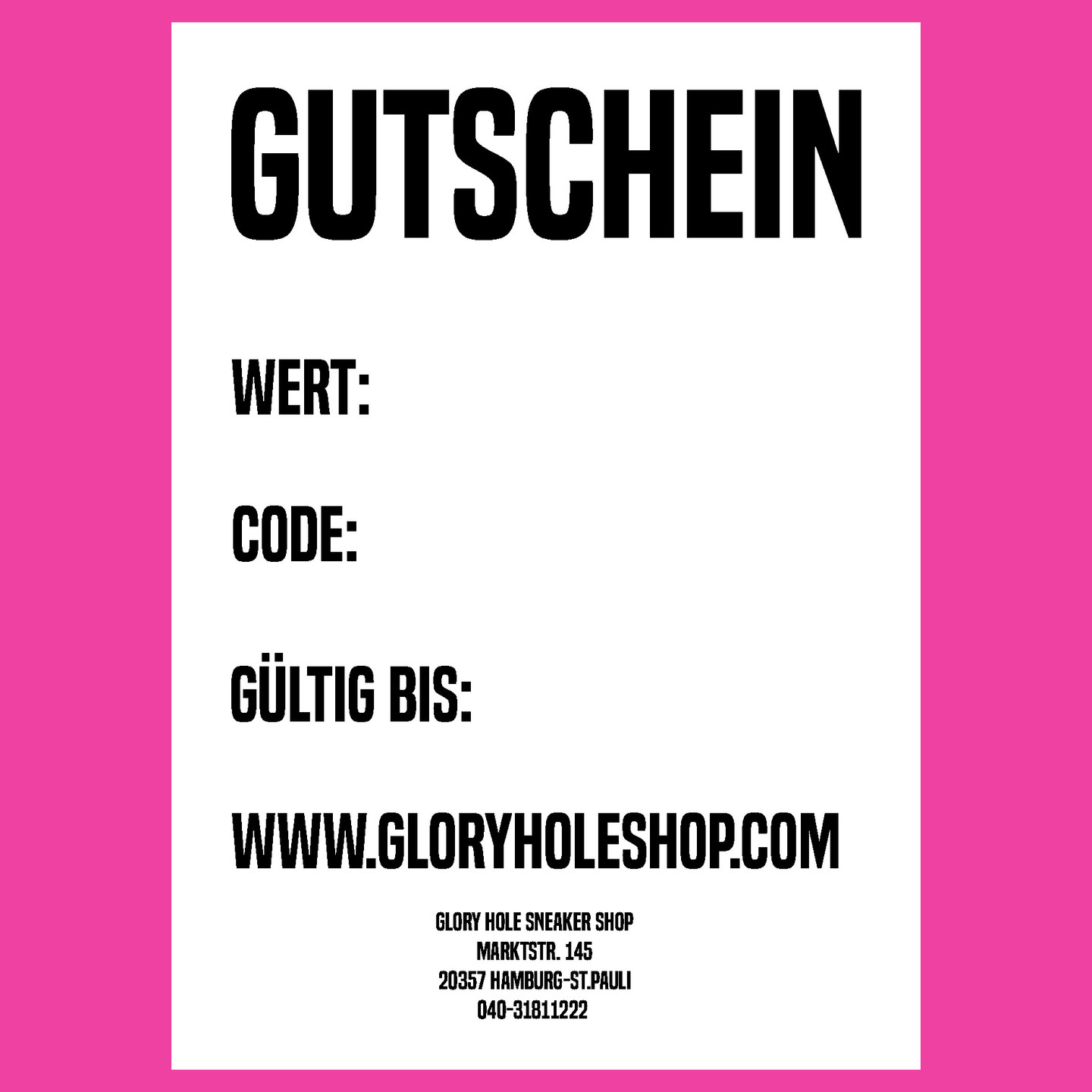 Glory Hole Gutschein €50 Multicolor GS50