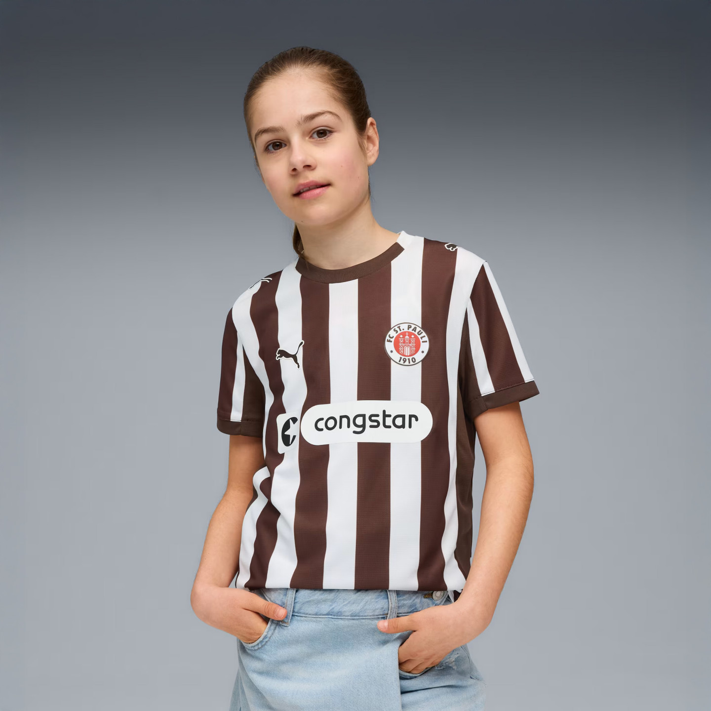 Puma FC St. Pauli Heimtrikot 2025/26 Kids Espresso Brown / PUMA White 783064-01-110