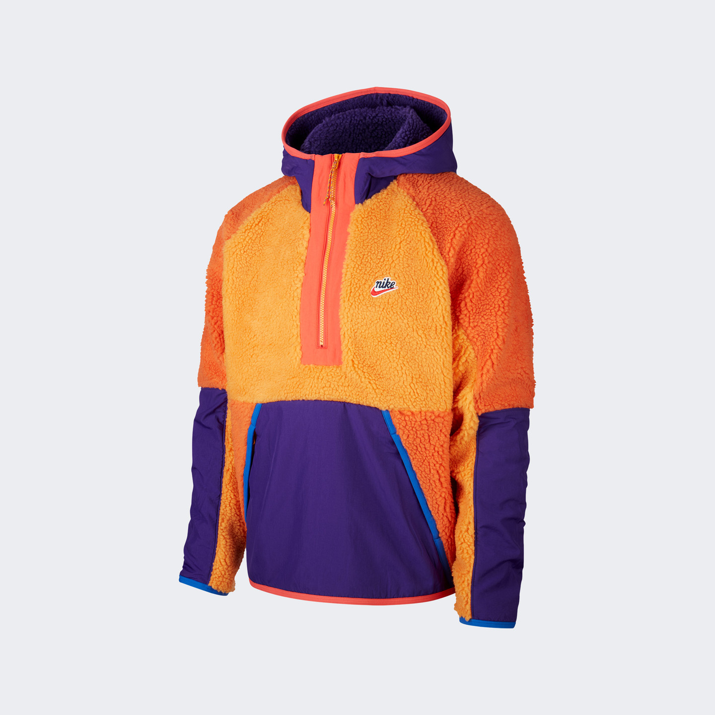 Nike NSW Sherpa Half-Zip Hoodie Kumquat / Court Purple / Starfish BV3766-886-S