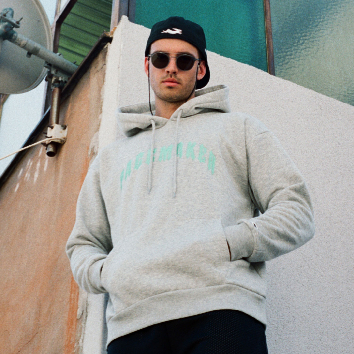 Pacemaker Pasics Big Logo Hoodie Light Grey Heather / Mint PM014-XL