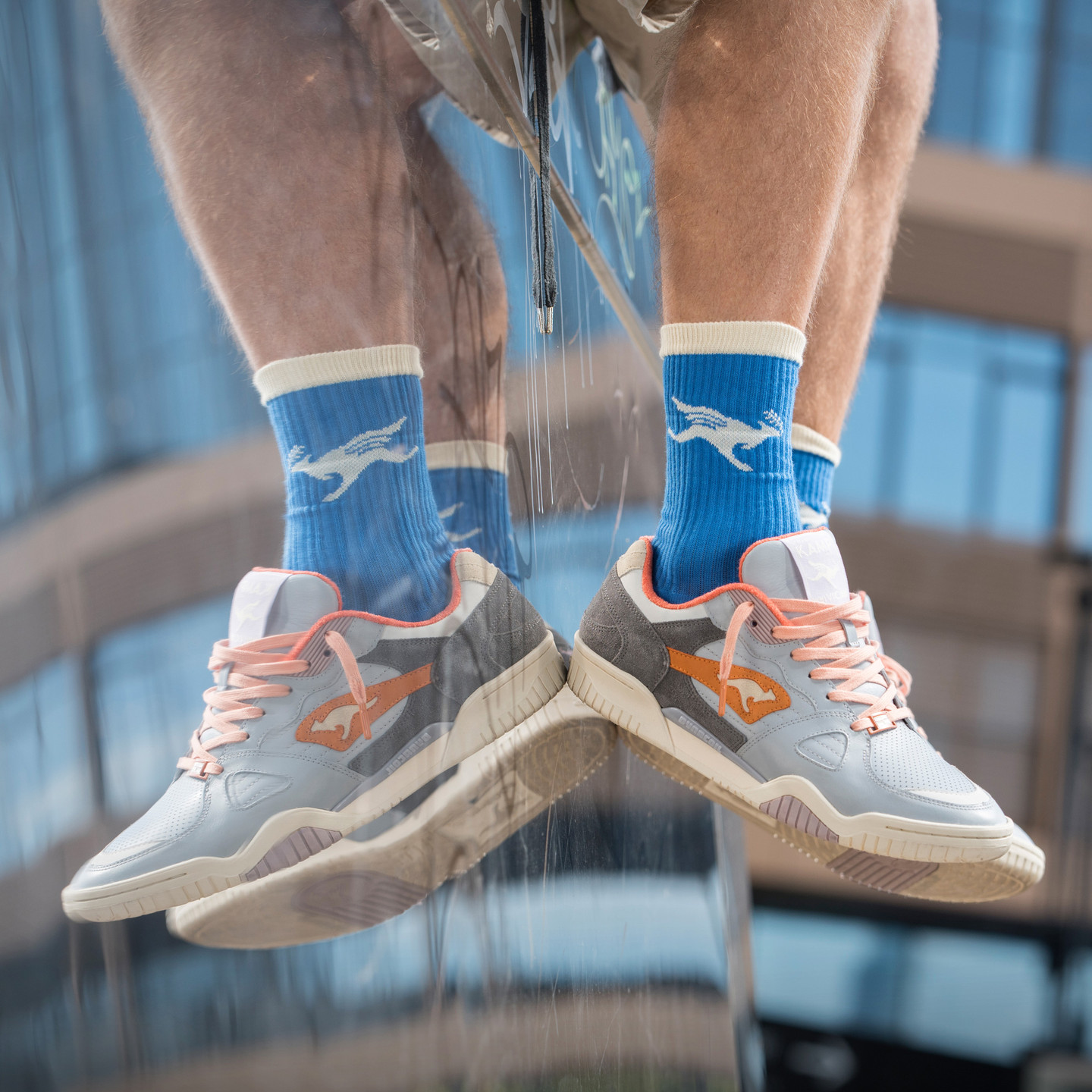 KangaROOS Ultralite x Atelier Kamp 'VIC' - Made in Germany Faded Blue / Steel Grey / Vintage Orange 47508-4414-45