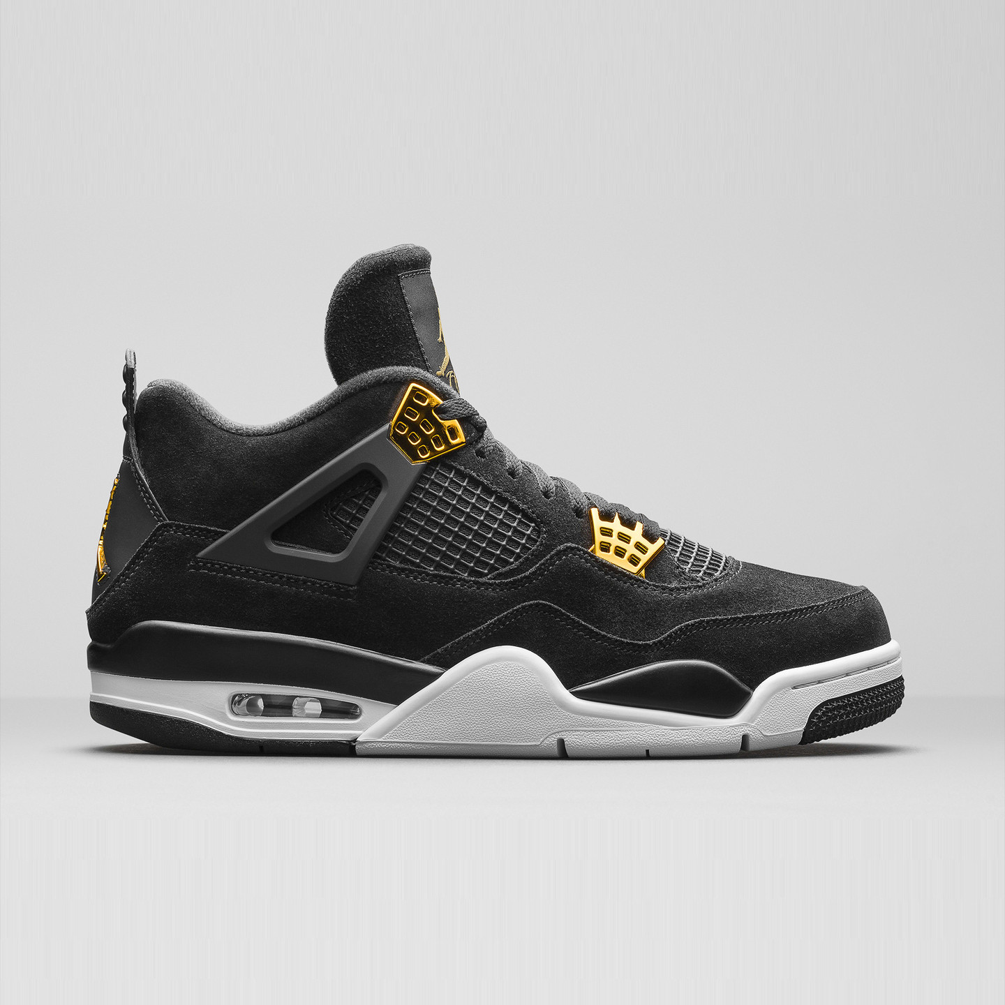 Jordan Air Jordan 4 Retro GS 'Royalty' Black / Metallic Gold / White 408452-032-40
