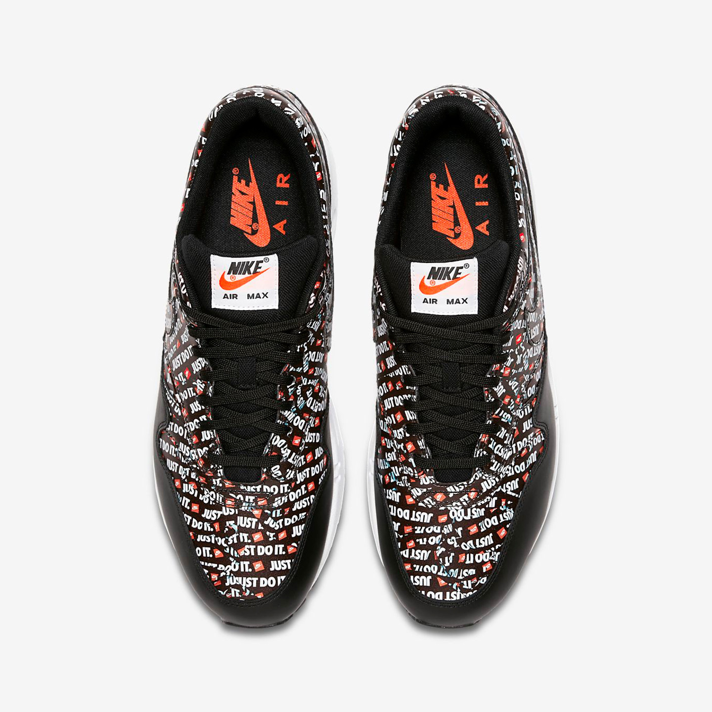 Nike Air Max 1 Premium 'Just Do It' Black / White / Total Orange 875844-009-41