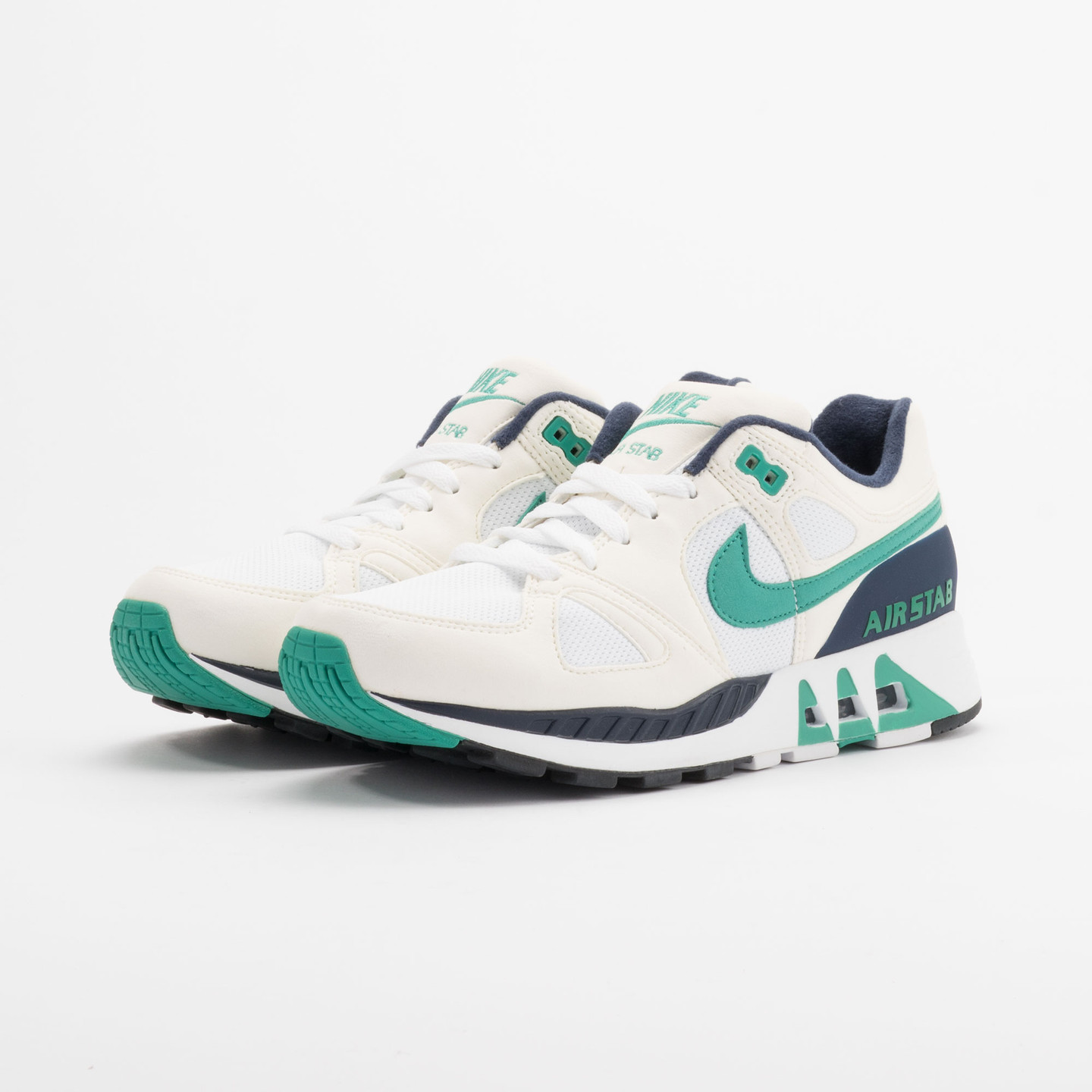 Nike Air Stab White/Emerald Green-Sl-Mid Nvy 312451-100-45.5