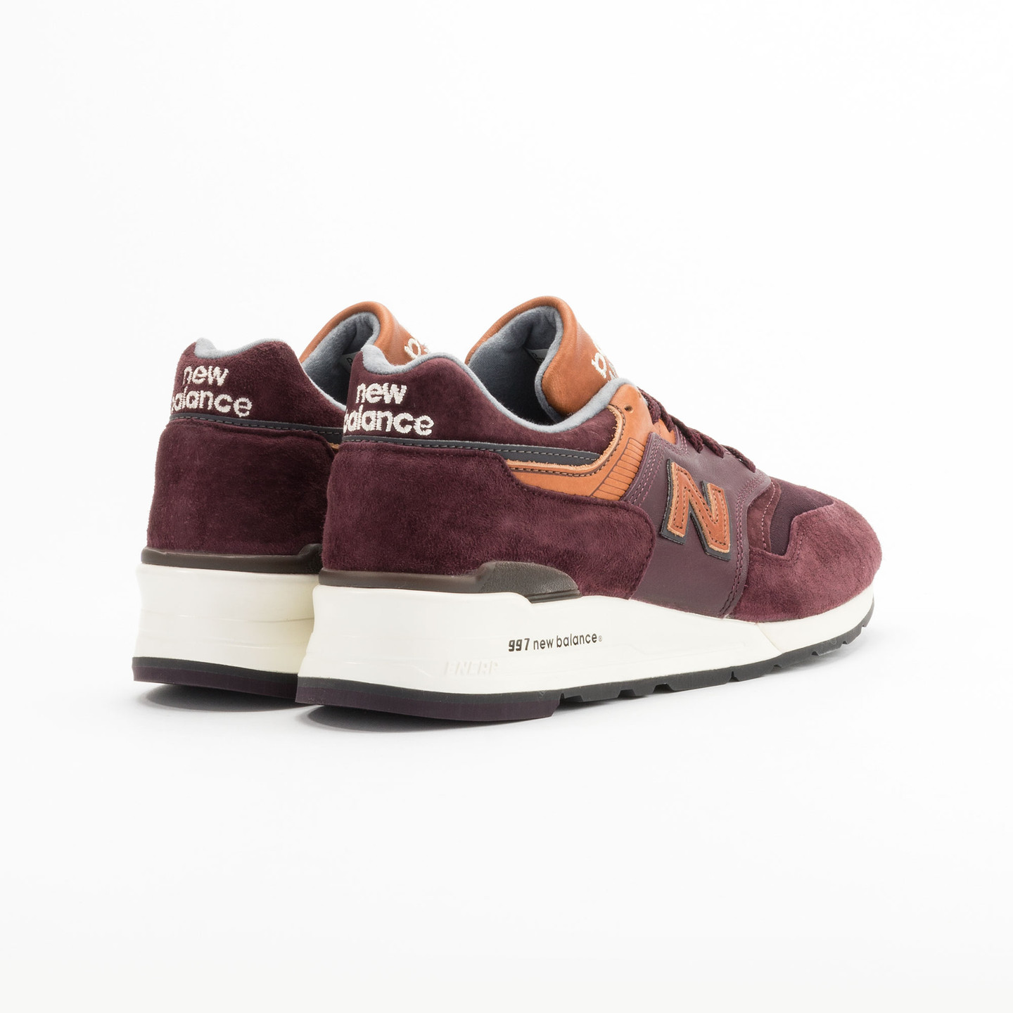 New Balance M997 Made in USA Burgundy / Light Brown M997DSLR-43