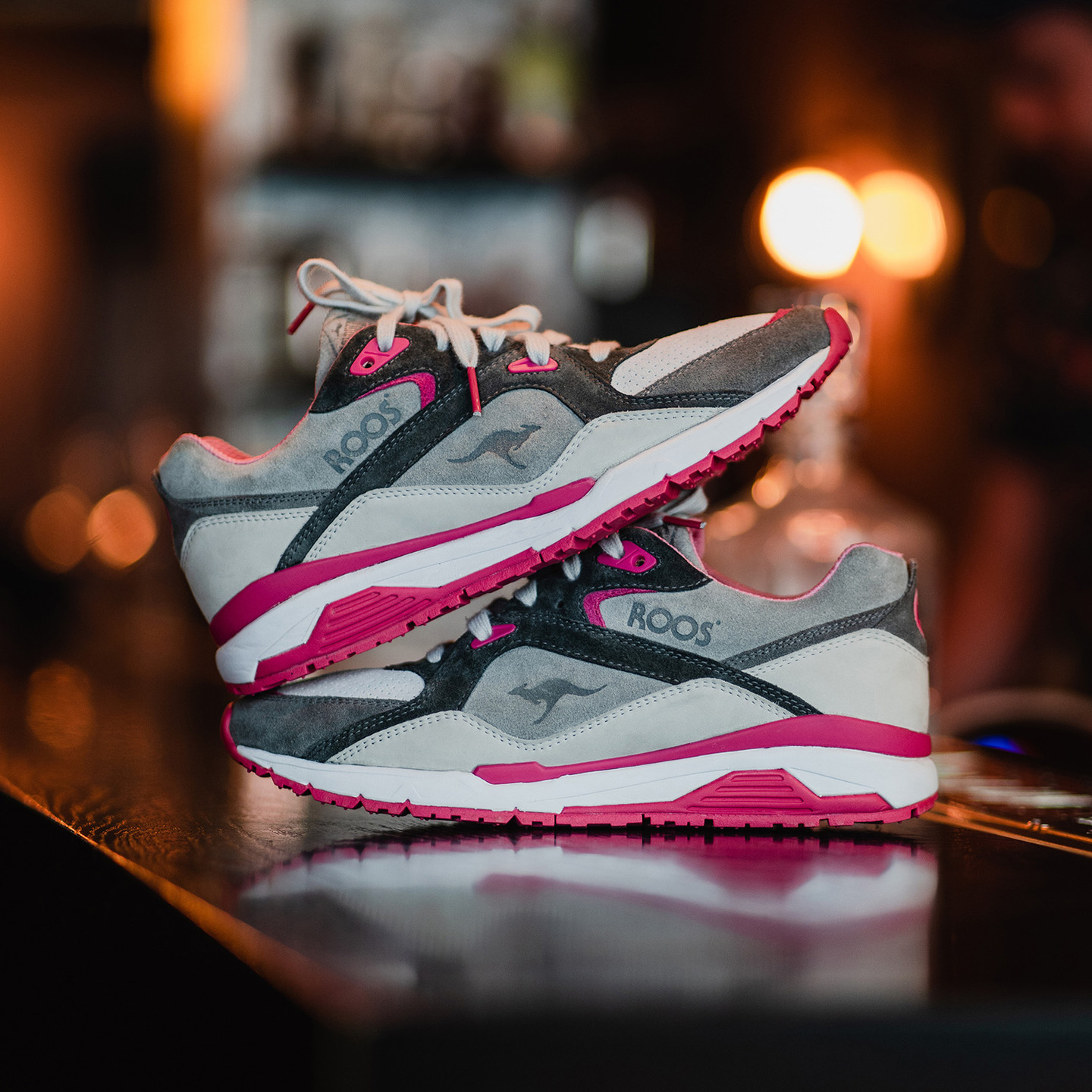 KangaROOS Runaway MiG x Goldberg 'Indian Hibiscus Tonic' Grey / White / Pink RNW-MIG-GB-44