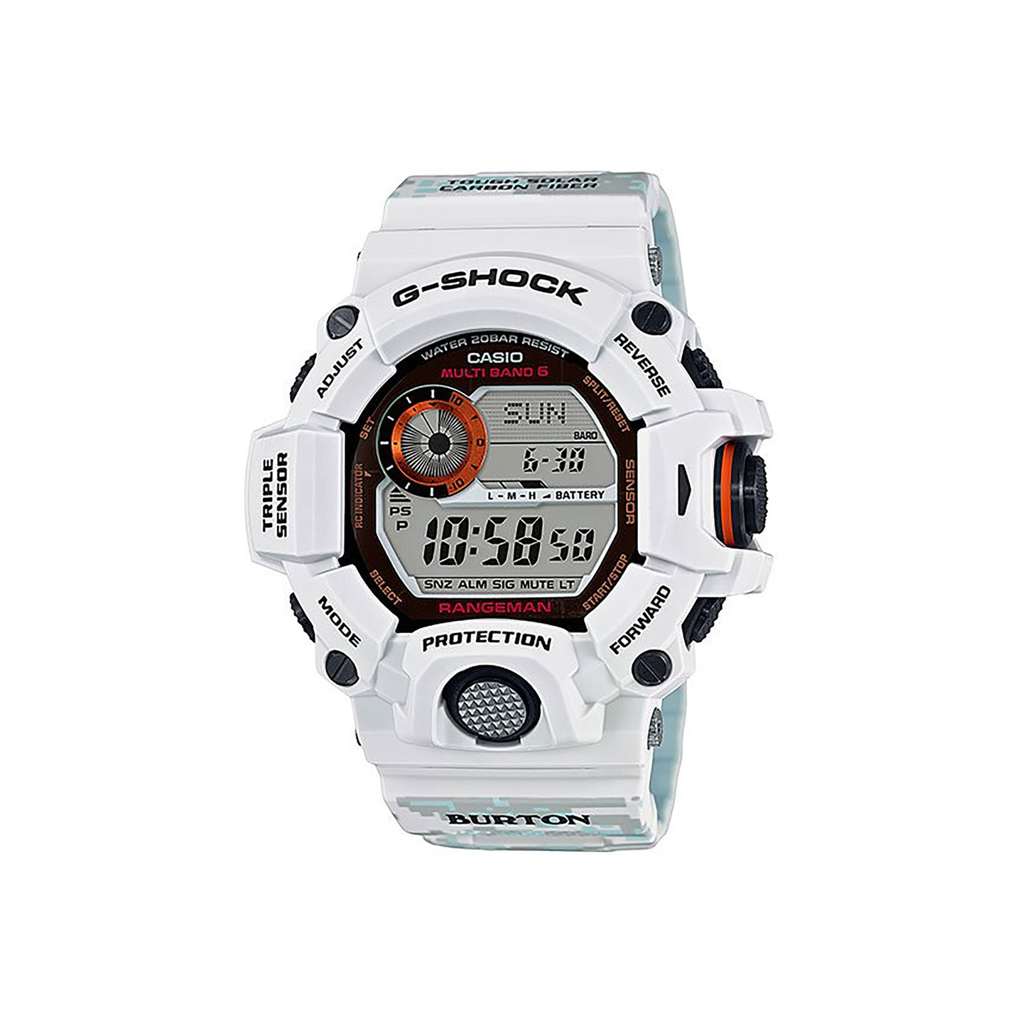 Casio G-Shock Rangeman x Burton White Snow Camouflage GW-9400BTJ-8ER-one-size
