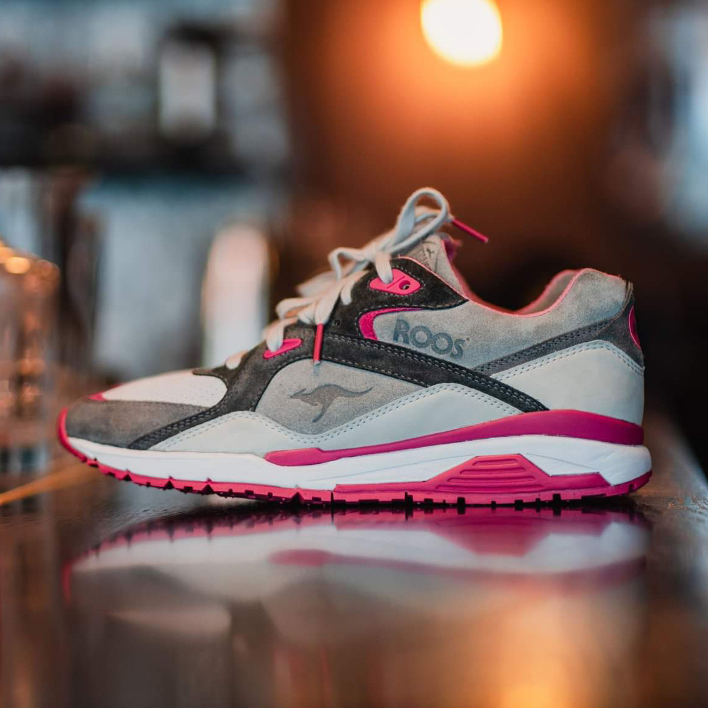 KangaROOS Runaway MiG x Goldberg 'Indian Hibiscus Tonic' Grey / White / Pink RNW-MIG-GB-40
