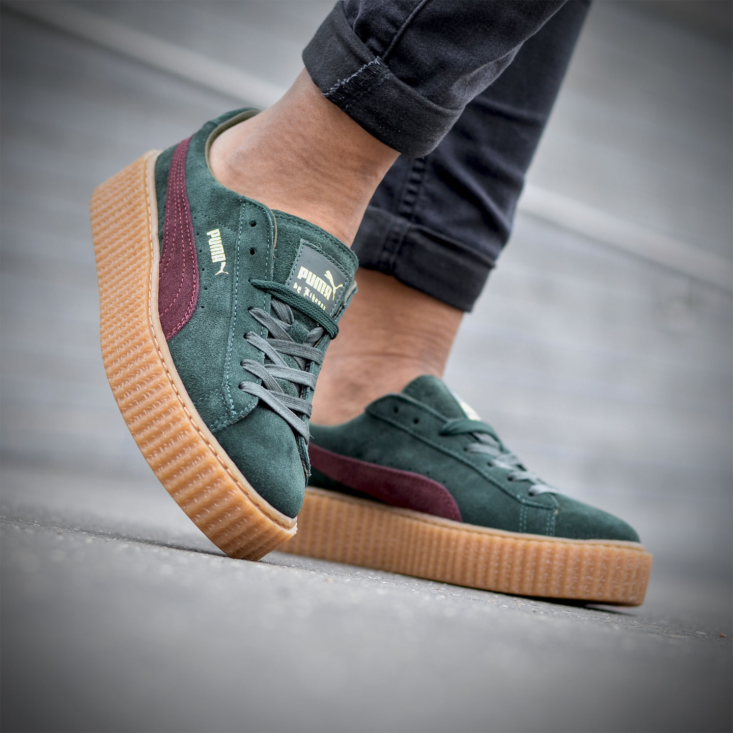 Puma Rihanna Suede Creepers Olive Green / Bordeaux 361005-07-37