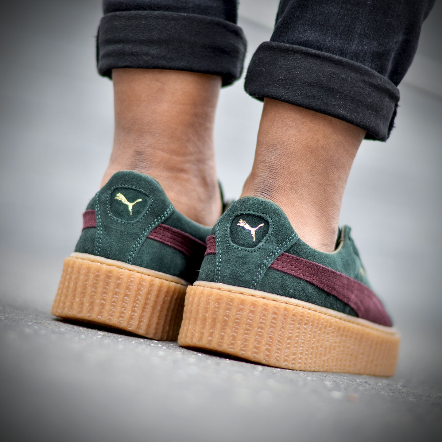 Puma Rihanna Suede Creepers Olive Green / Bordeaux 361005-07-37