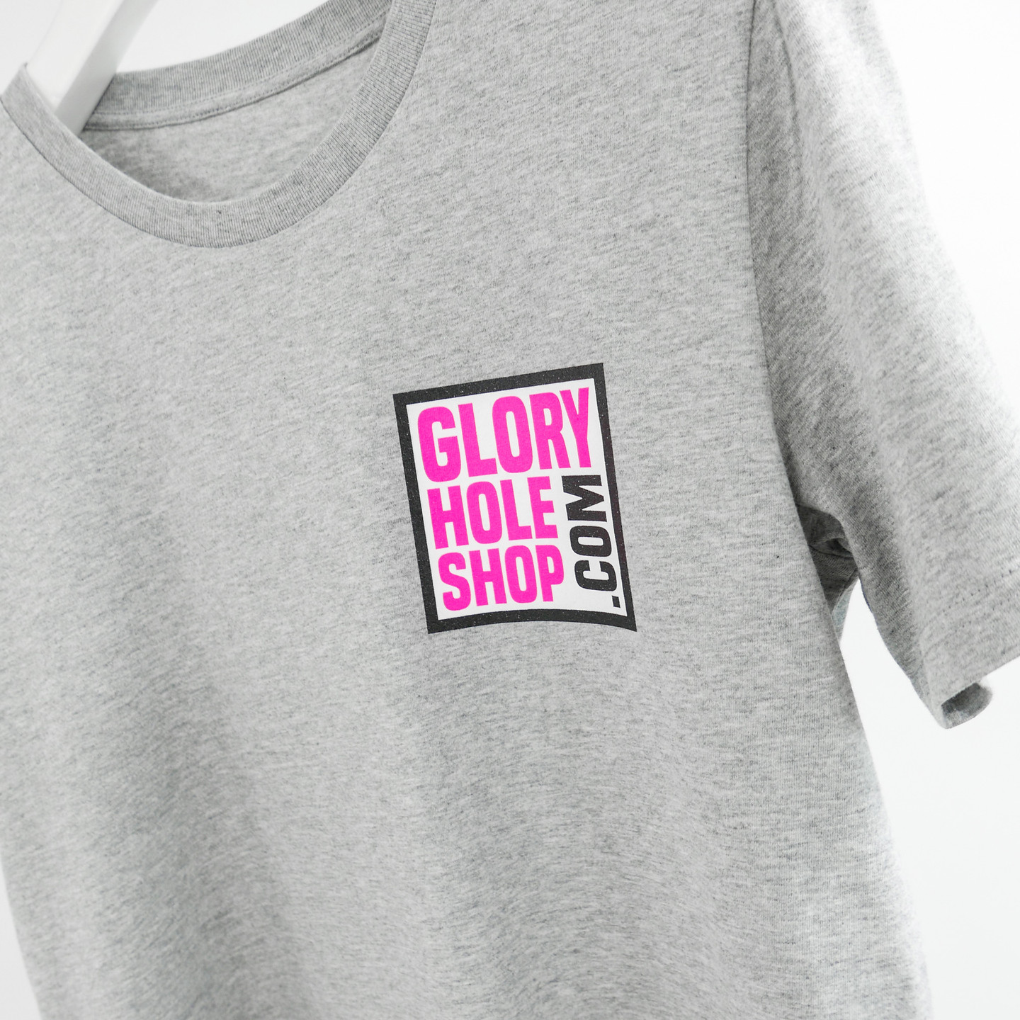 Glory Hole Logo Tee Heather Grey / Scream Pink / Black / White GHSS-TS-HTHR-001