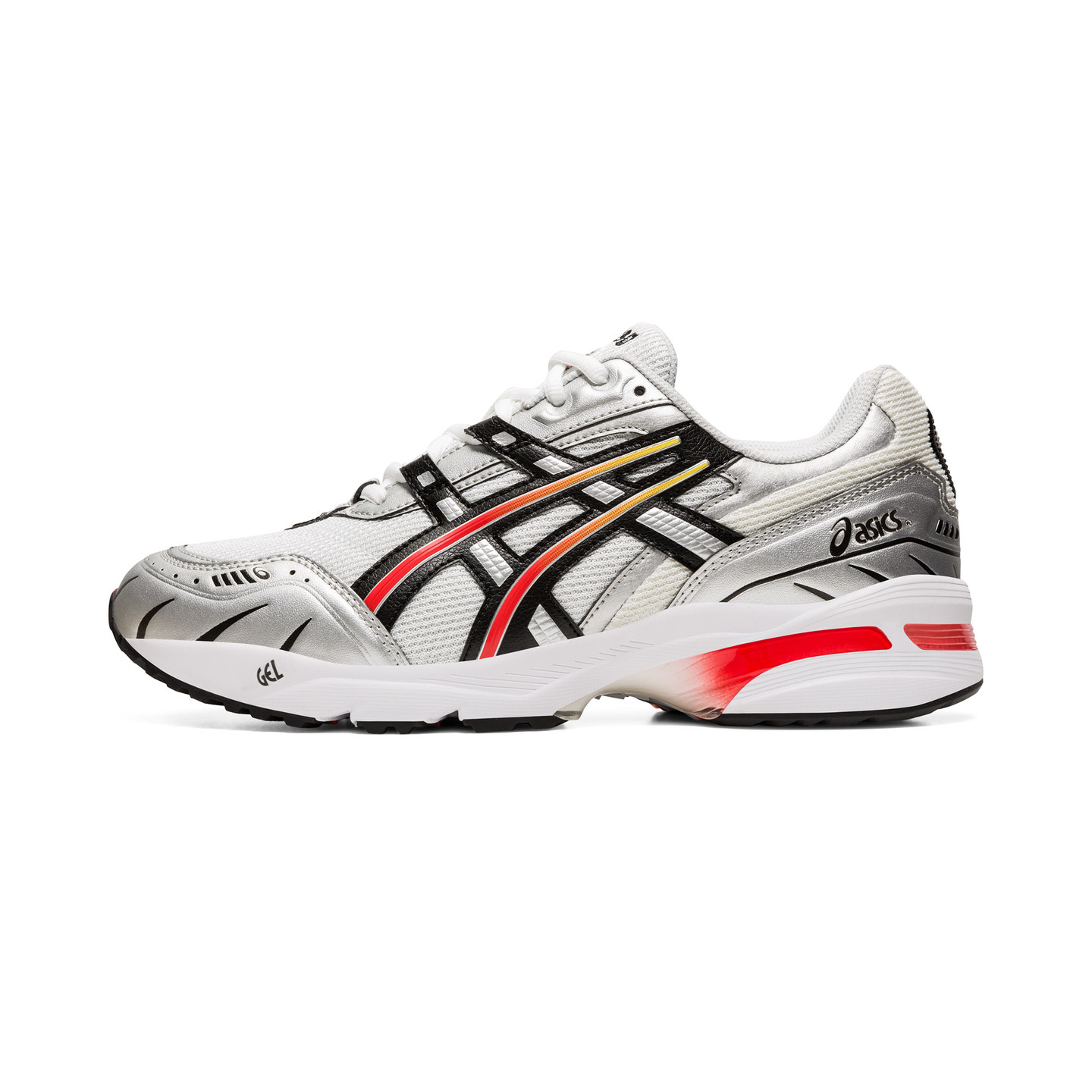 Asics GEL-1090 White / Black / Metallic Silver / Atomic Red 1021A285-100-37.5