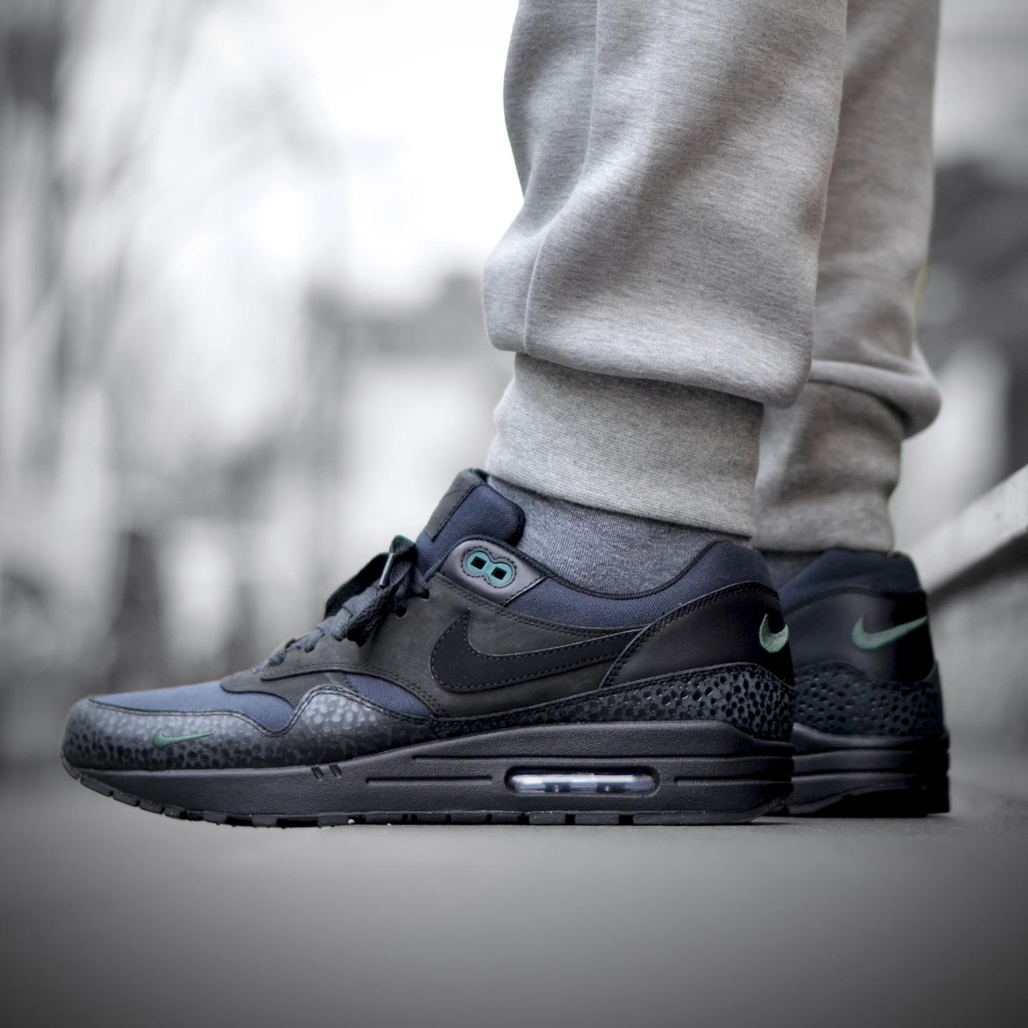 Nike Air Max 1 Premium 'Bonsai Safari' Black / Black / Bonsai 512033-030-43