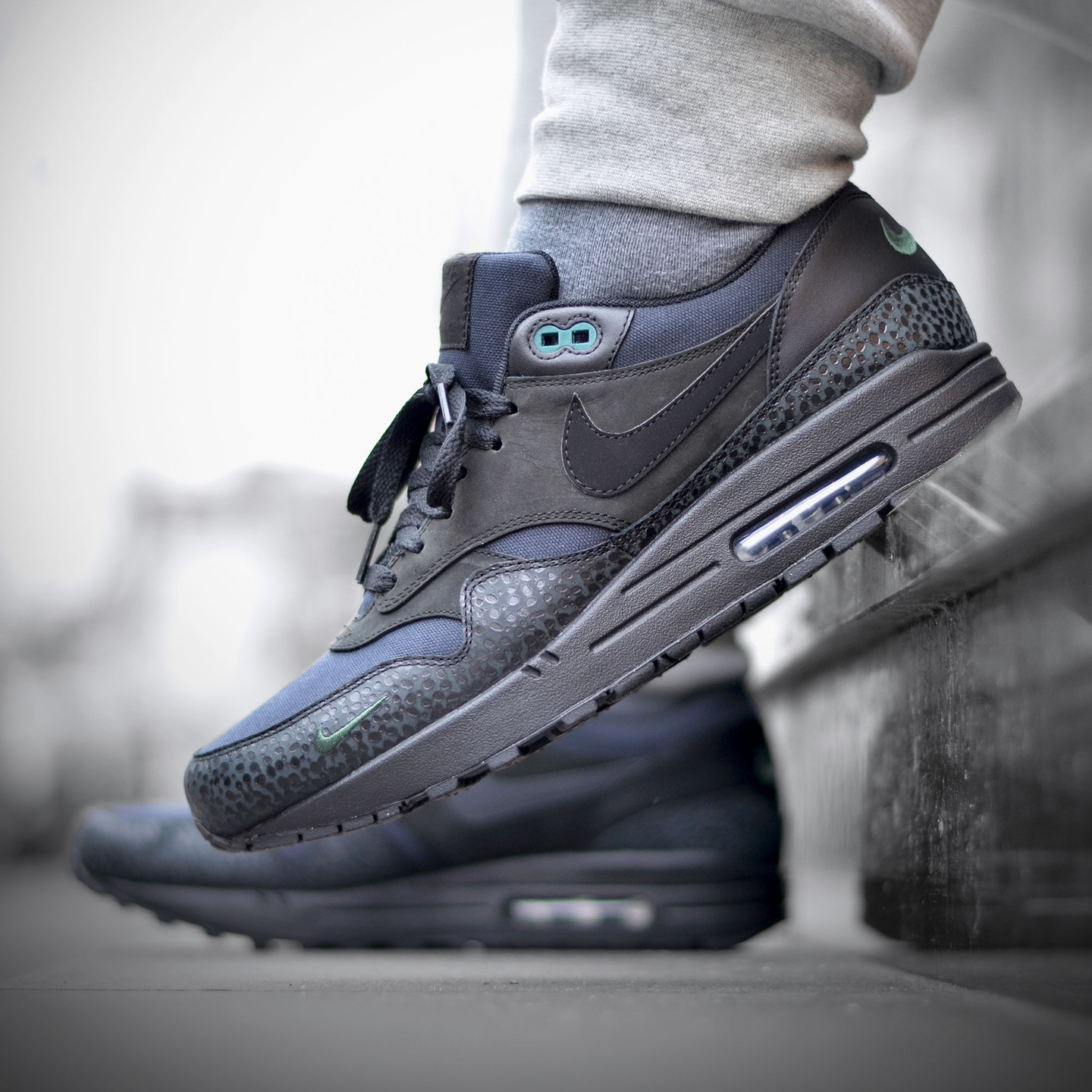 Nike Air Max 1 Premium 'Bonsai Safari' Black / Black / Bonsai 512033-030-43