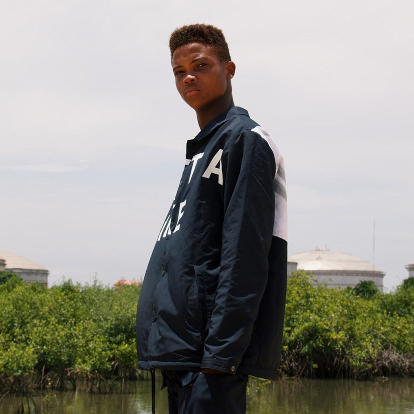 Nike Coach Jacket x Patta Dark Obsidian / White / Mars Stone / Black AH6488-476-XL
