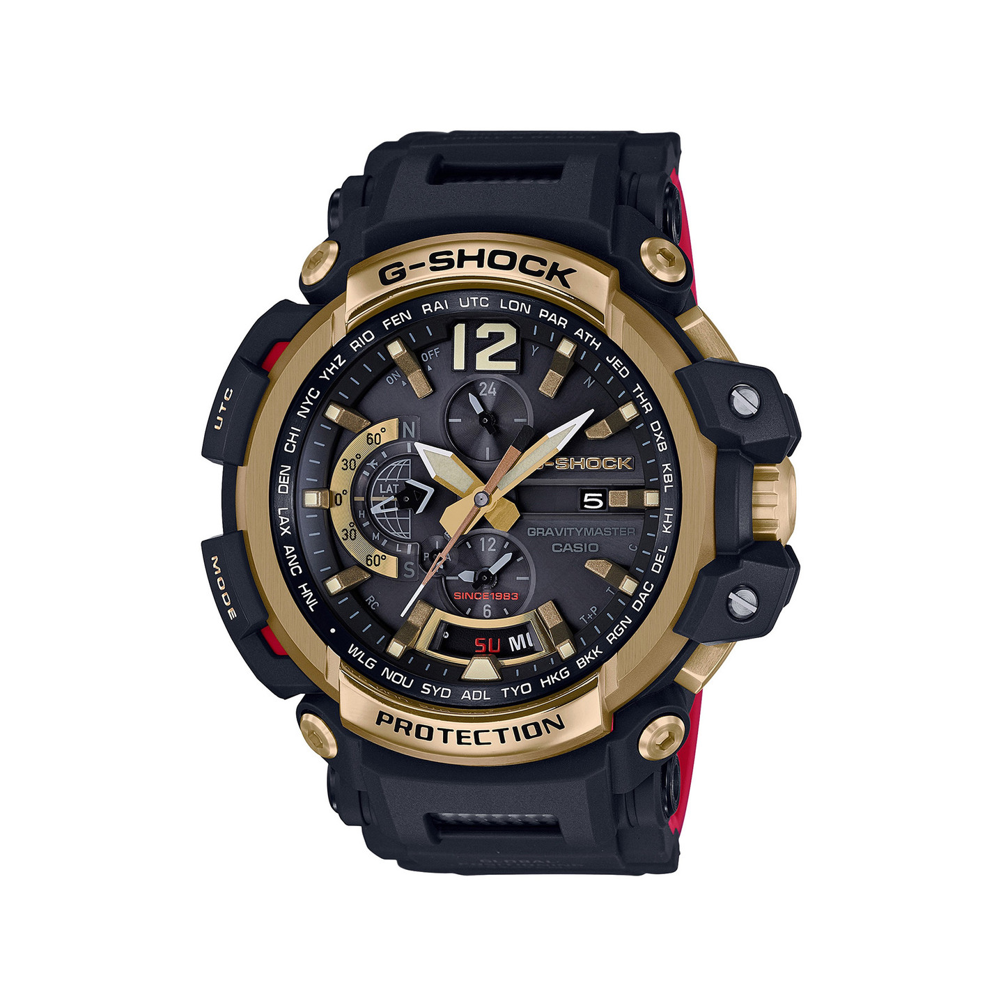 Casio G-Shock GPW-2000TFB-1ADR 'Gold Tornado' Black / Gold / Red GPW-2000TFB-1ADR-ONE SIZE