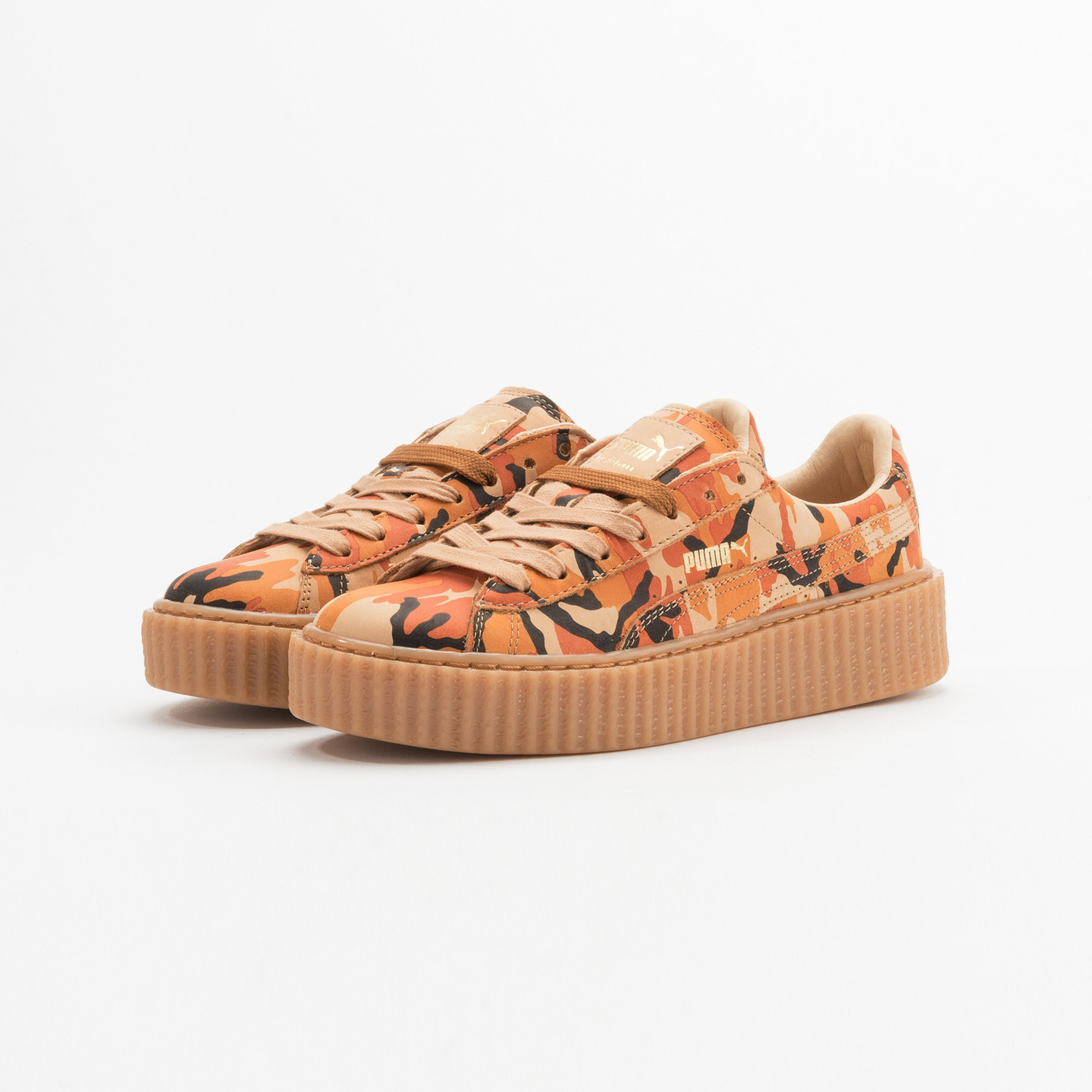 Puma Rihanna Suede Creepers  Orange Camouflage 362341 01-40.5