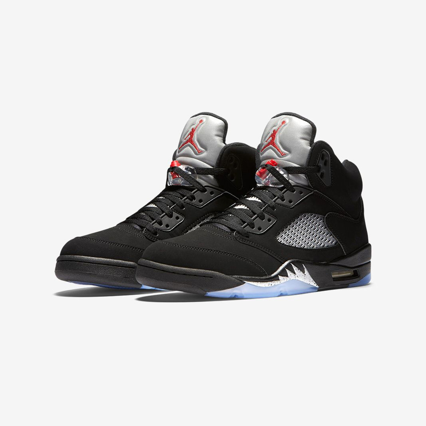 Jordan Air Jordan 5 Retro OG 'Metallic Silver' Black / Metallic Silver / Fire Red 845035-003-42.5