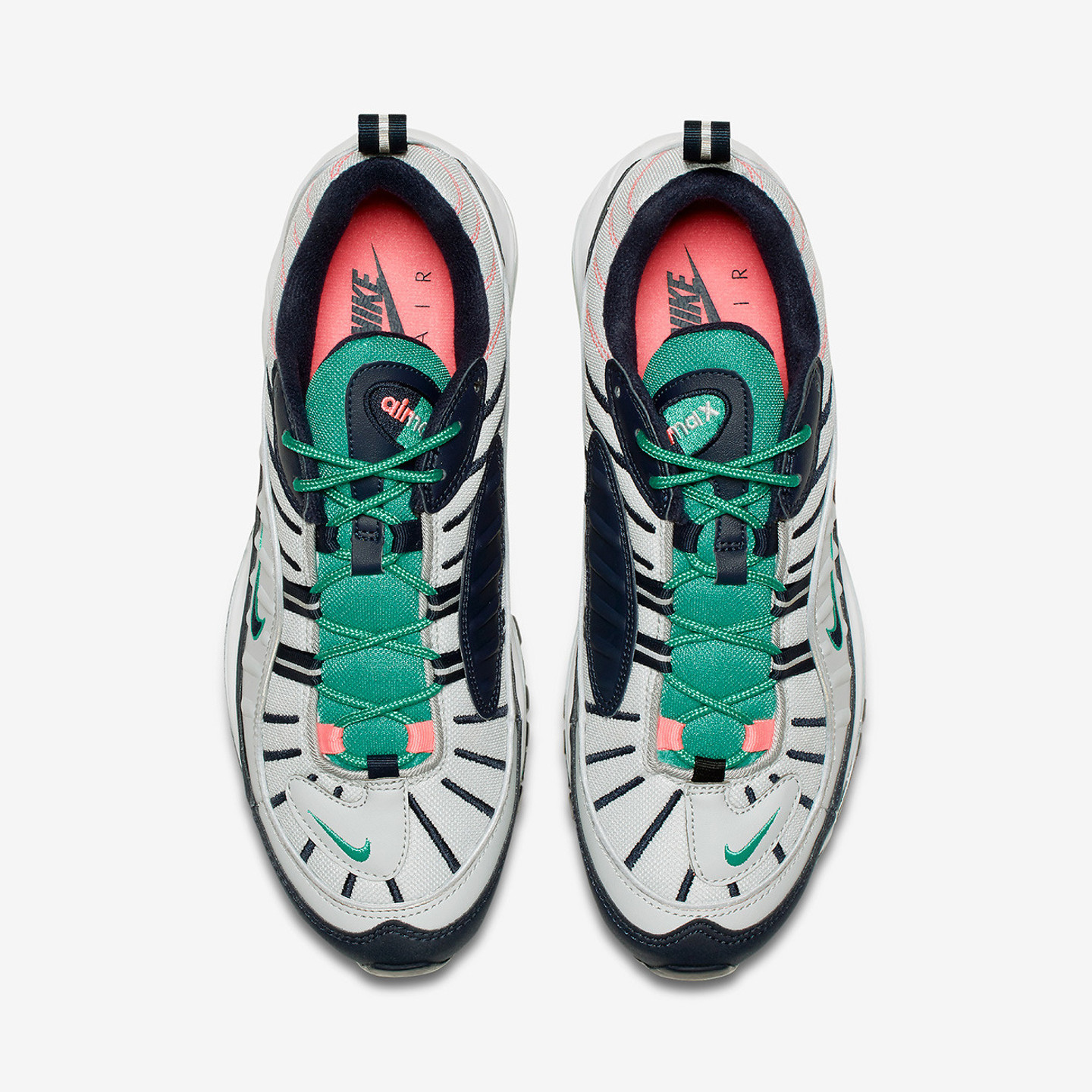 Nike Air Max 98 'South Beach' Purple Platinum / Obsidian / Kinetic Green 640744-005-45.5