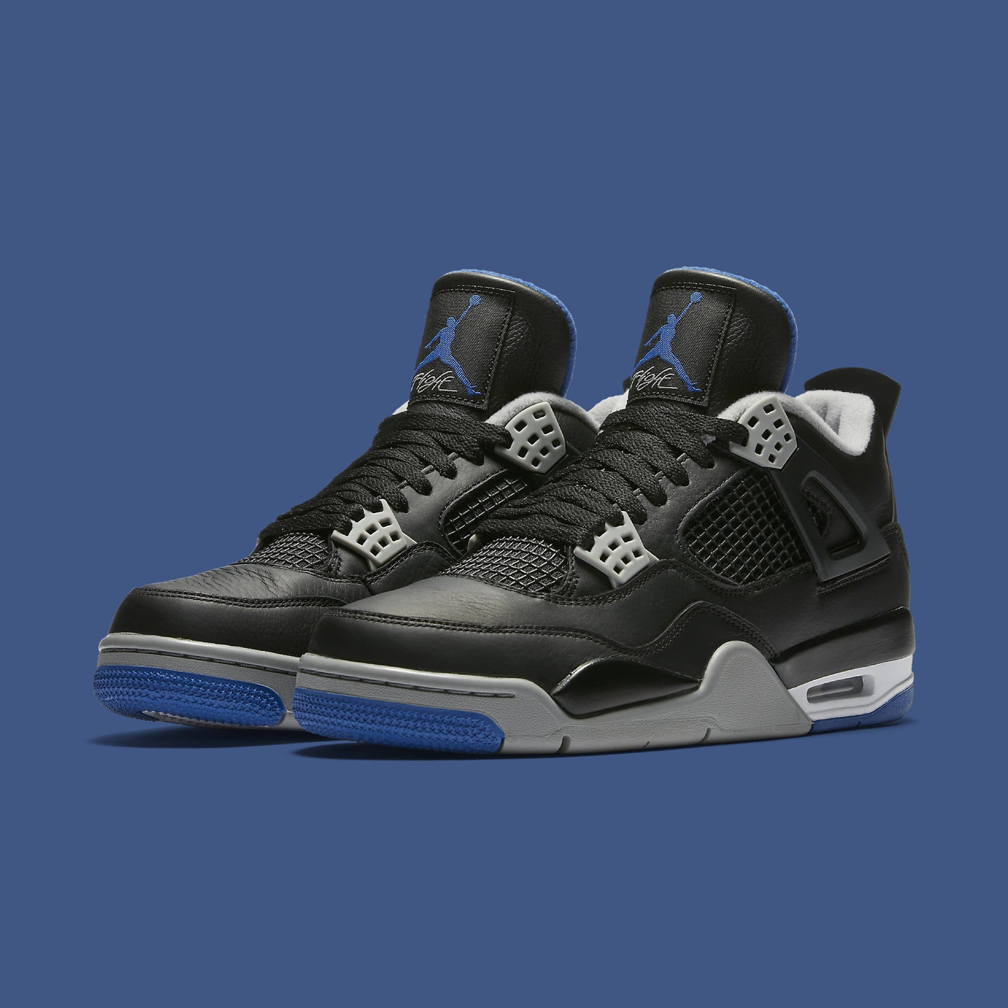 Jordan Air Jordan 4 Retro GS Black / Game Royal / Matte Silver  408452-006-38
