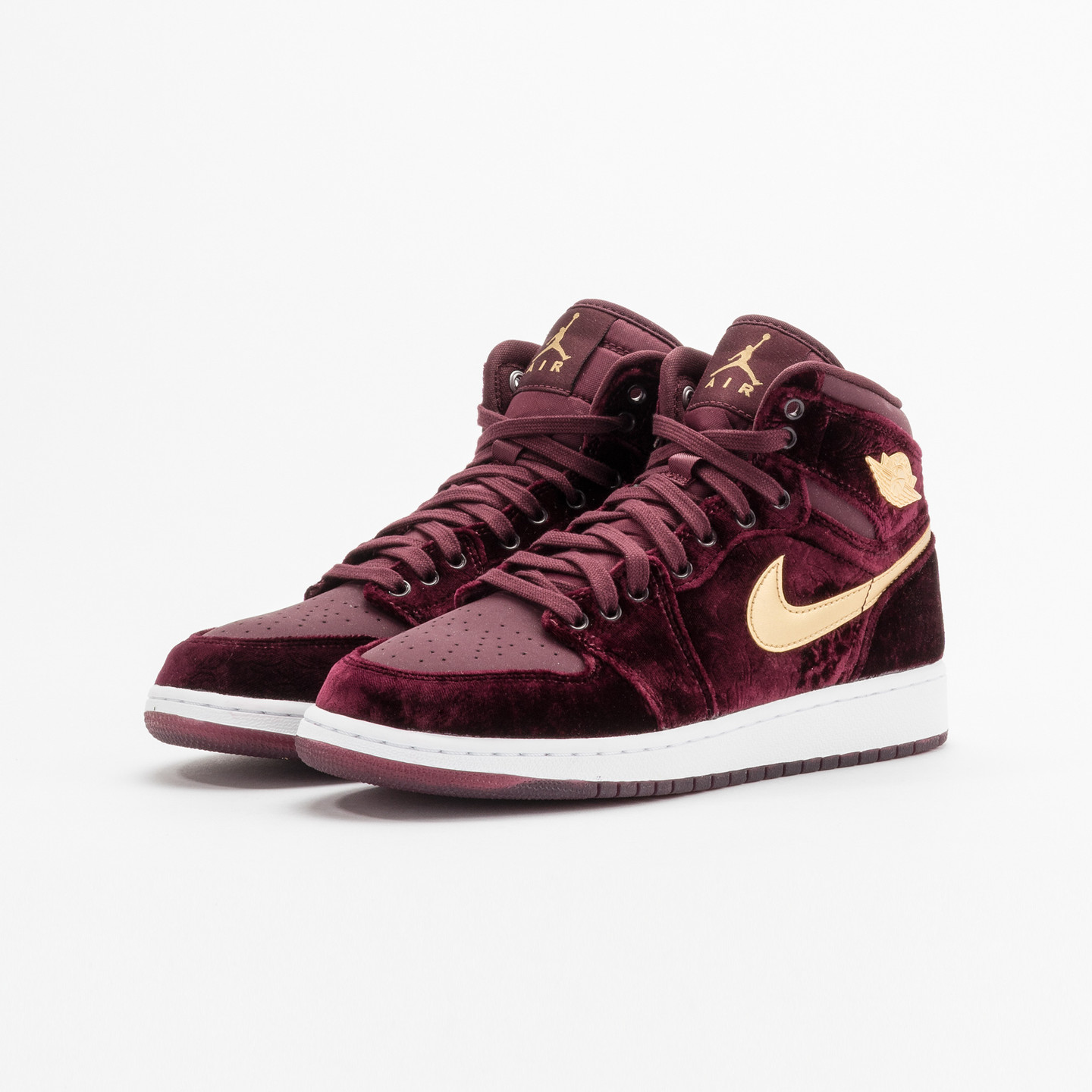 Jordan Air Jordan 1 Retro High Premium 'Heiress' GS Night Maroon / Metallic Gold / White 832596-640-37.5
