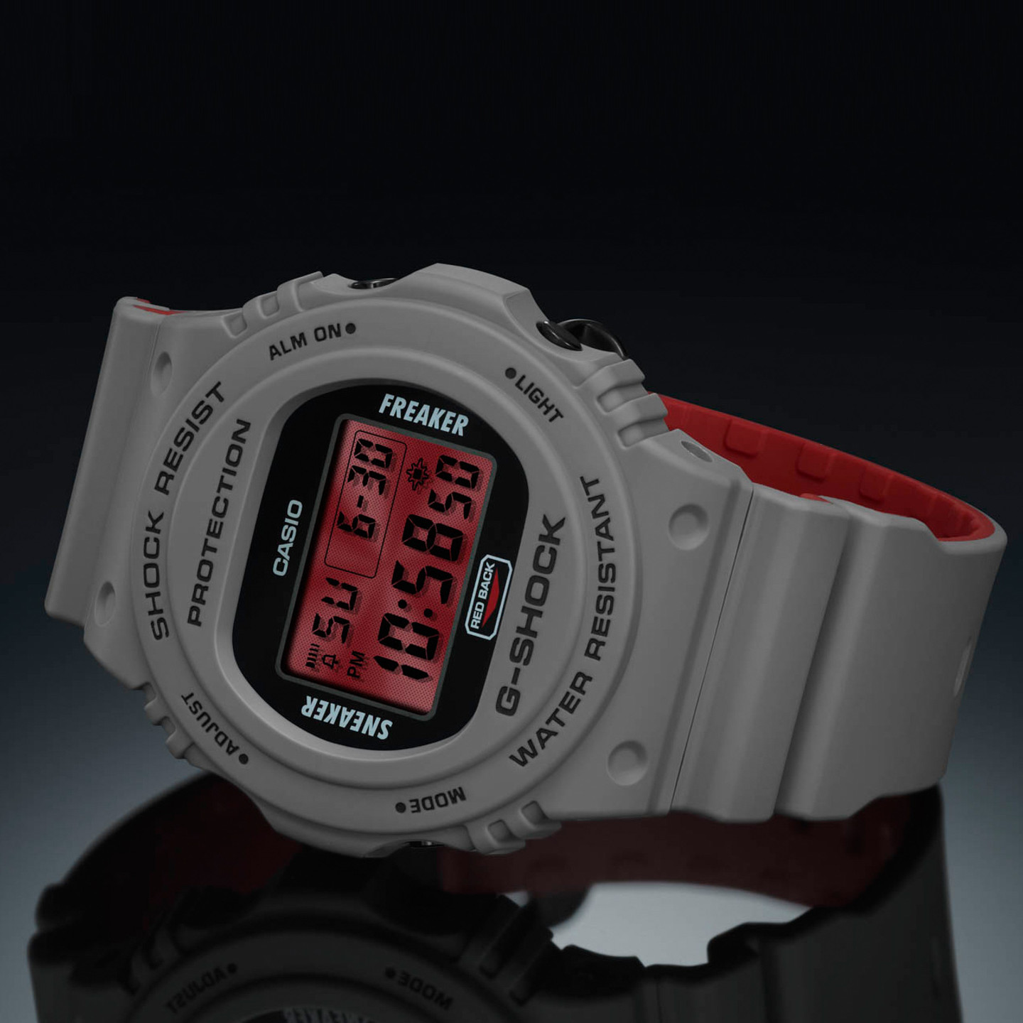 Casio G-Shock x Sneaker Freaker Cool Grey / Red / Black DW-5700SF-1ER-ONE SIZE