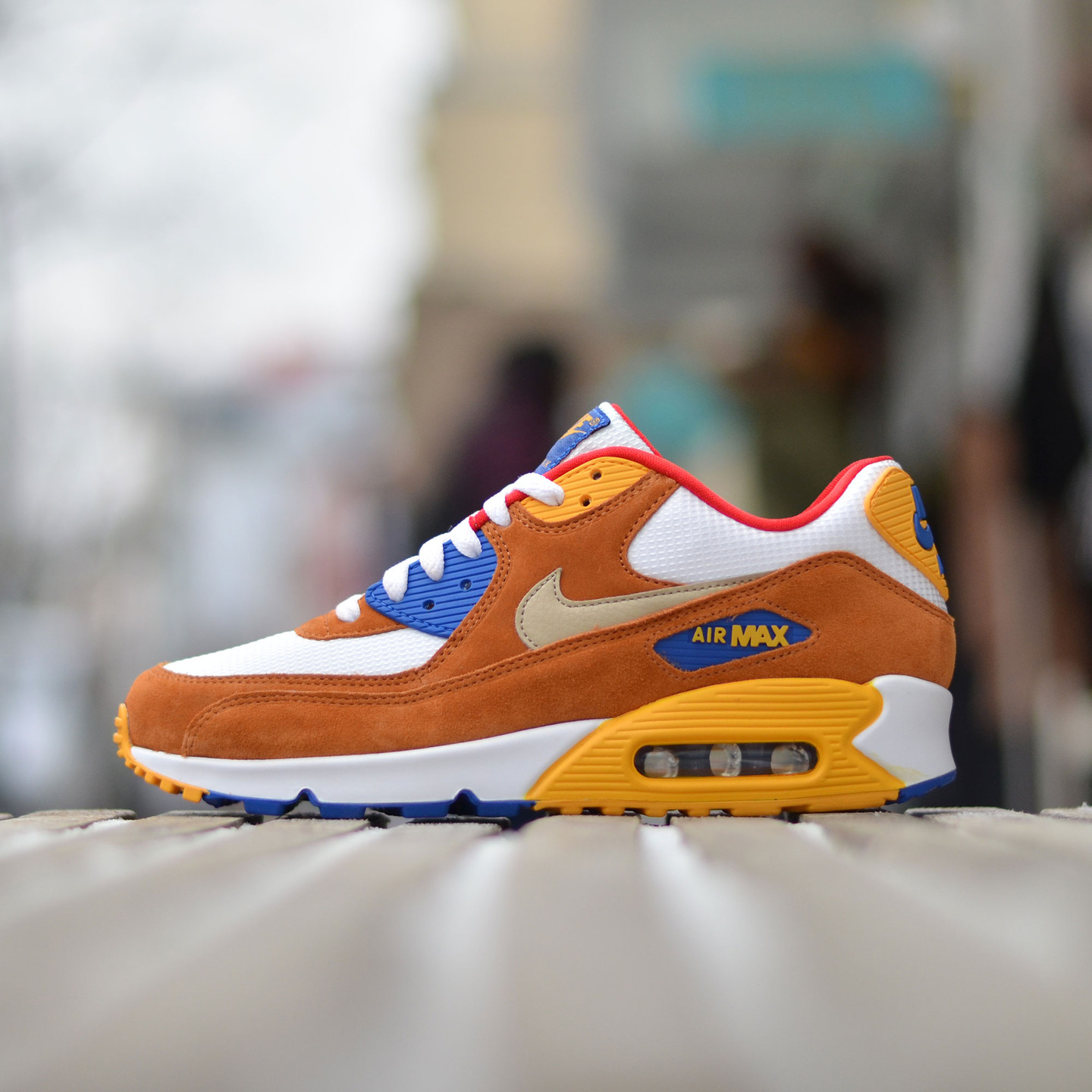 Nike Air Max 90 Premium White / Brown / Yellow / Gold 700155-107-42