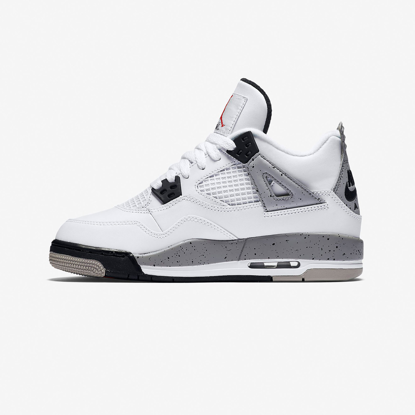 Nike Air Jordan 4 Retro GS Cement White / Fire Red / Tech Grey / Black 836016-192-36.5