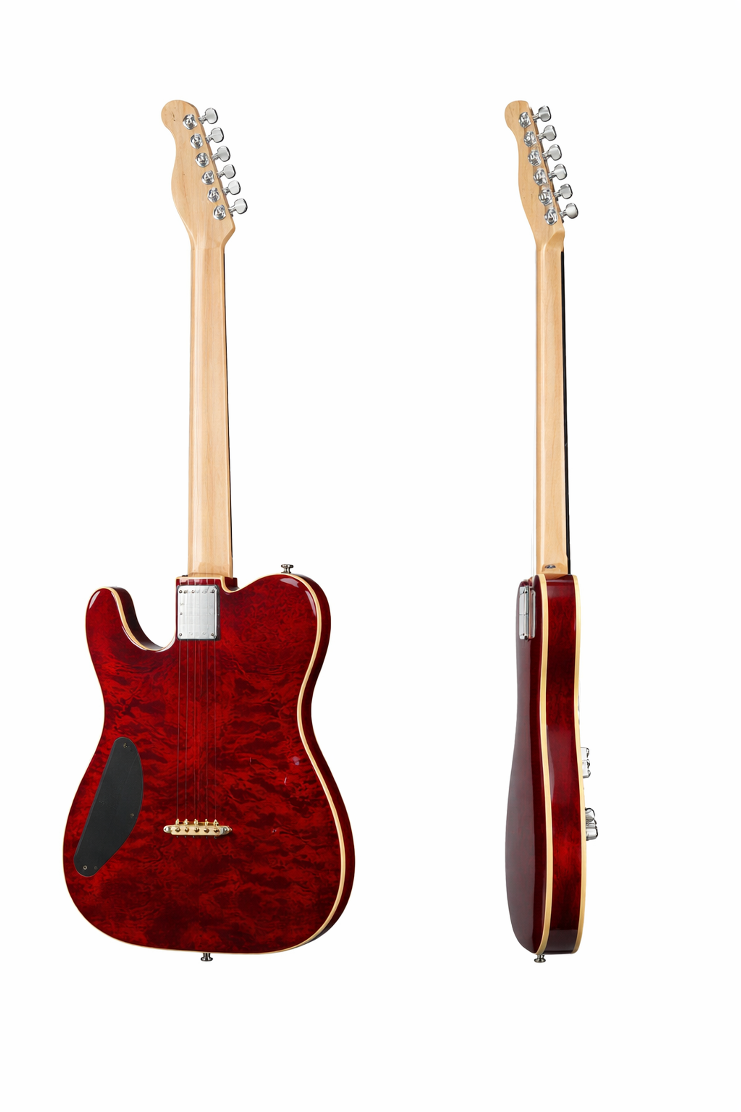 Harley Benton TE-90QM LH Trans Red